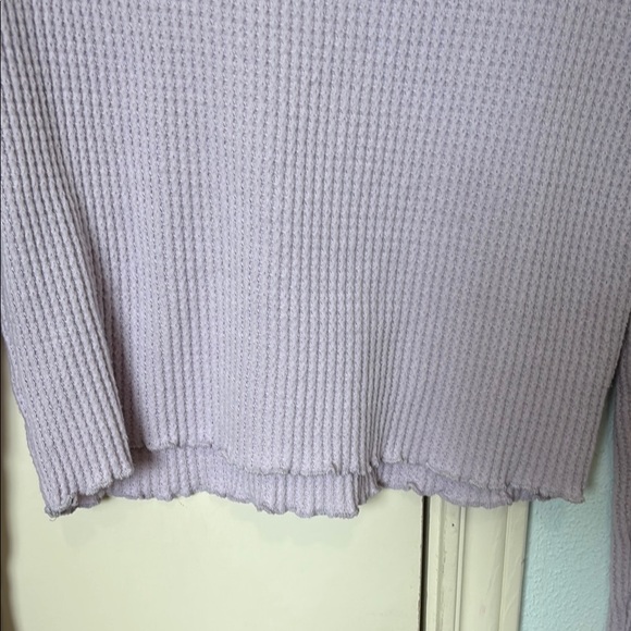 Forever 21 Ribbed Purple Crop Top with Scalloped Neckline - Picture 5 of 7
